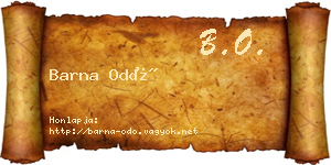 Barna Odó névjegykártya
